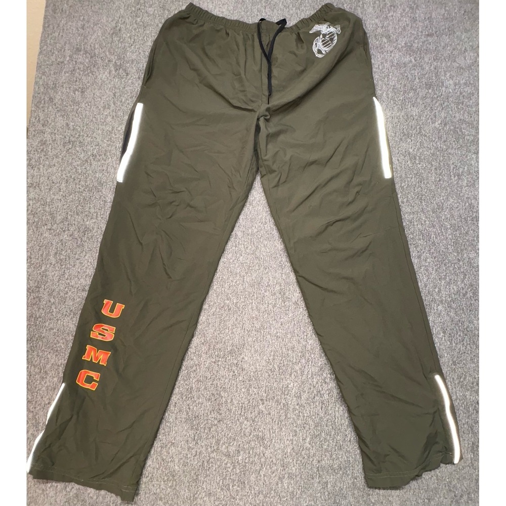New Balance USMC Medium Long Olive‎ Green Athletic Track Pants Men's Reflective